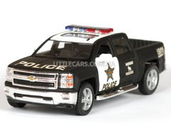 Металлическая модель машины Kinsmart Chevrolet Silverado 2014 Police черный матовый KT5381WPMBL фото