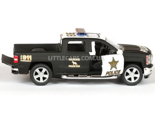 Іграшкова металева машинка Kinsmart Chevrolet Silverado 2014 Police чорний матовий KT5381WPMBL фото