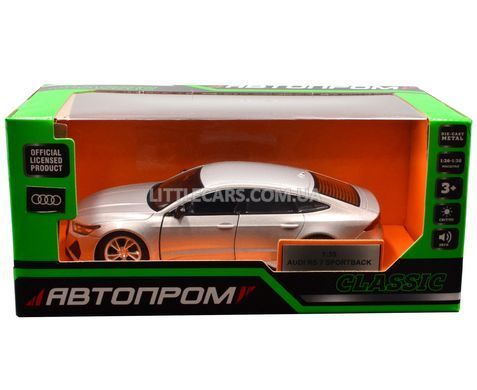 Металева модель машини Audi RS7 Sportback Автопром 68476 1:37 сіра 68476G фото