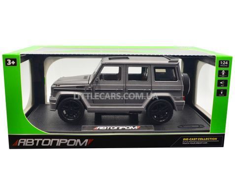 Іграшкова металева машинка Mercedes-Benz G-Wagen 65 AMG Brabus 1:23 Автопром AP7717 сірий матовий AP7717G фото