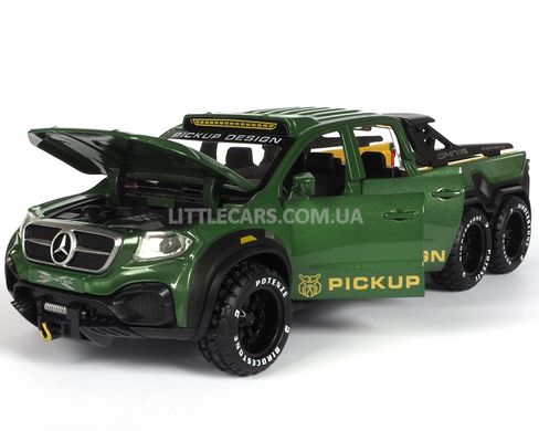 Іграшкова металева машинка Автопром Mercedes-Benz X-Class Exy Monster X Concept 6x6 1:32 зелений 7584G фото