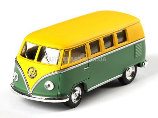 Іграшкова металева машинка Kinsmart Volkswagen Classical Bus 1962 зелено-жовтий матовий KT5060WMGN фото