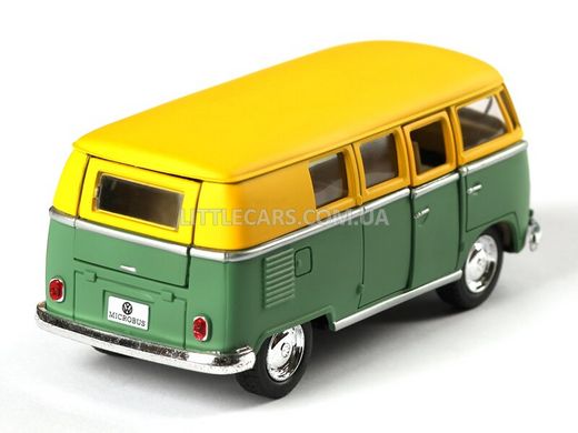 Металлическая модель машины Kinsmart Volkswagen Classical Bus 1962 зелено-желтый матовый KT5060WMGN фото