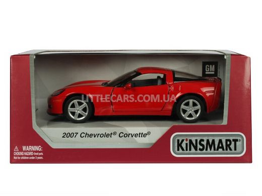 Іграшкова металева машинка Kinsmart Chevrolet Corvette 2007 червоний KT5320WR фото