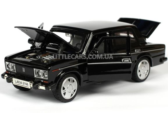 Іграшкова металева машинка Автосвіт Lada 2106 1:28 чорна AS2503BL фото