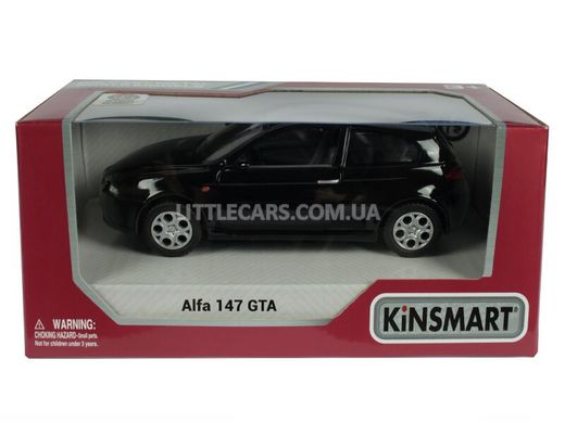 Іграшкова металева машинка Kinsmart Alfa Romeo 147 GTA 2002 чорна KT5085WBL фото
