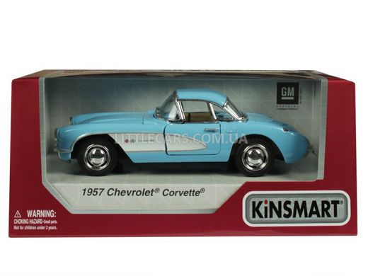 Металлическая модель машины Kinsmart Chevrolet Corvette 1957 голубой KT5316WB фото