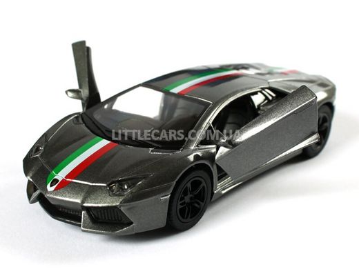 Іграшкова металева машинка Kinsmart Lamborghini Aventador LP700-4 сірий з наклейкою KT5355WFG фото