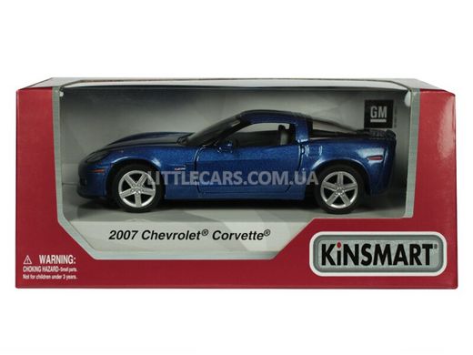 Металлическая модель машины Kinsmart Chevrolet Corvette 2007 синий KT5320WB фото