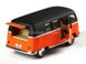 Іграшкова металева машинка Kinsmart Volkswagen Classical Bus 1962 помаранчево-чорний матовий KT5060WMBL фото 2