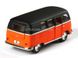 Іграшкова металева машинка Kinsmart Volkswagen Classical Bus 1962 помаранчево-чорний матовий KT5060WMBL фото 3