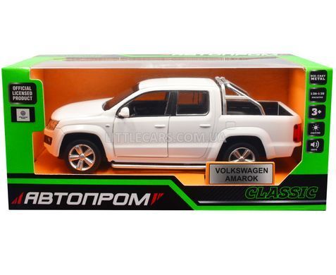 Іграшкова машинка Volkswagen Amarok 1:30 Автопром 68365 білий 68365W фото