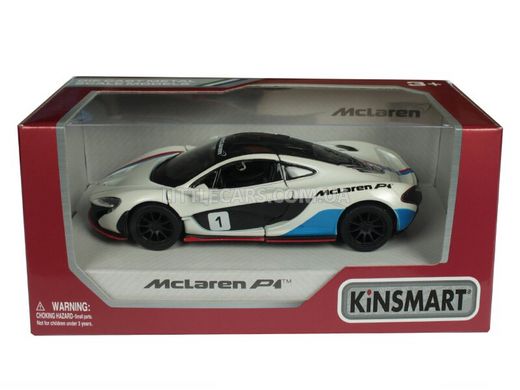 Іграшкова металева машинка Kinsmart McLaren P1 білий з наклейкою KT5393WFW фото