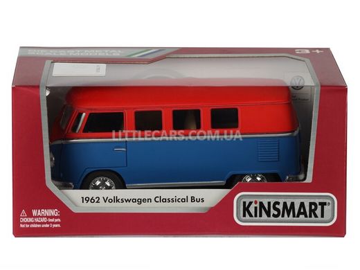 Металлическая модель машины Kinsmart Volkswagen Classical Bus 1962 сине-красный матовый KT5060WMB фото