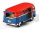 Іграшкова металева машинка Kinsmart Volkswagen Classical Bus 1962 синьо-червоний матовий KT5060WMB фото 2