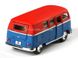 Іграшкова металева машинка Kinsmart Volkswagen Classical Bus 1962 синьо-червоний матовий KT5060WMB фото 3