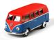 Іграшкова металева машинка Kinsmart Volkswagen Classical Bus 1962 синьо-червоний матовий KT5060WMB фото 1