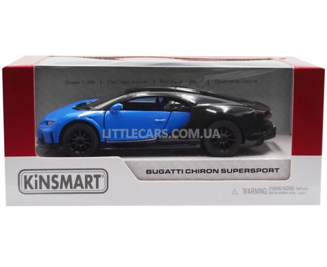 Игрушечная металлическая машинка Bugatti Chiron Super Sport 1:36 Kinsmart KT5423W черно-синяя KT5423WB фото