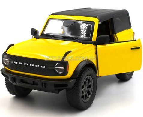 Іграшкова металева машинка Ford Bronco 2022 1:34 Kinsmart KT5438WB жовтий KT5438WBY фото