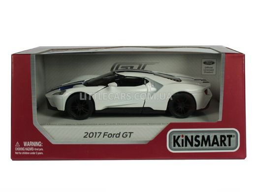 Іграшкова металева машинка Kinsmart Ford GT 2017 білий з наклейкою KT5391WFW фото