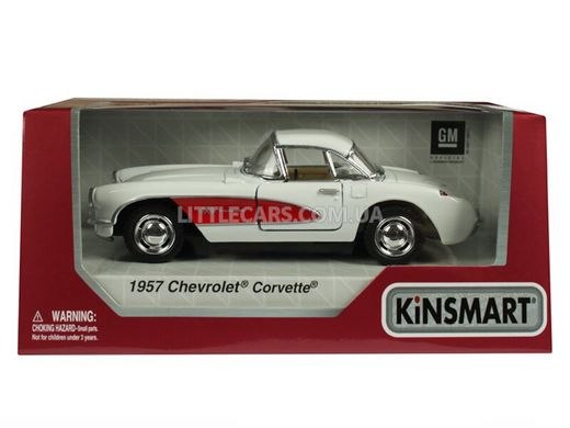 Іграшкова металева машинка Kinsmart Chevrolet Corvette 1957 білий KT5316WW фото