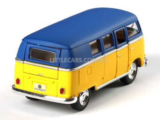Іграшкова металева машинка Kinsmart Volkswagen Classical Bus 1962 жовто-синій матовий KT5060WMY фото