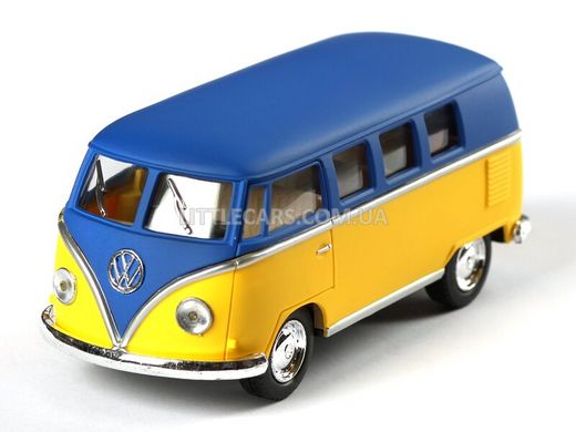 Металлическая модель машины Kinsmart Volkswagen Classical Bus 1962 желто-синий матовый KT5060WMY фото