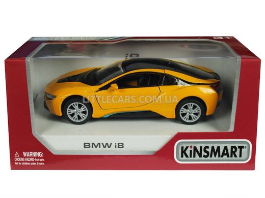 Іграшкова металева машинка Kinsmart BMW i8 жовтий KT5379WAY фото