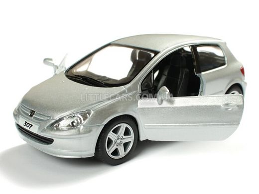 Іграшкова металева машинка Kinsmart Peugeot 307 XSI 2001 сірий KT5079WG фото