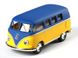 Металлическая модель машины Kinsmart Volkswagen Classical Bus 1962 желто-синий матовый KT5060WMY фото 1