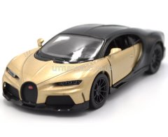 Іграшкова металева машинка Bugatti Chiron Super Sport 1:36 Kinsmart KT5423W чорно-золота KT5423WG фото