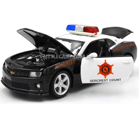 Іграшкова металева машинка Chevrolet Camaro SS-Police 2013 Автопром 68396 чорний 68396P фото