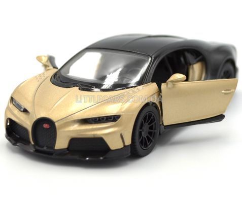 Игрушечная металлическая машинка Bugatti Chiron Super Sport 1:36 Kinsmart KT5423W черно-золотая KT5423WG фото