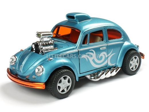 Металлическая модель машины Kinsmart Volkswagen Beetle Custom Dragracer голубой KT5405WGB фото