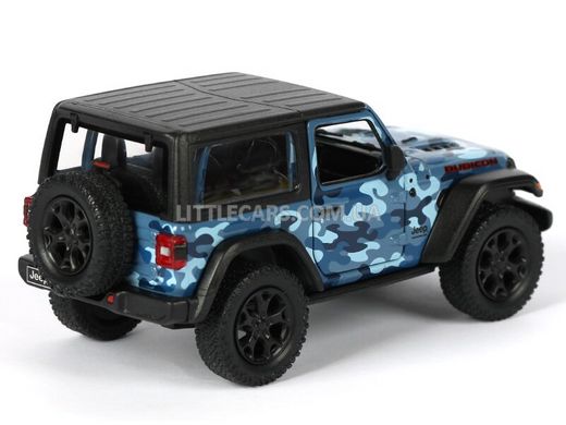 Металлическая модель машины Kinsmart Jeep Wrangler в синем камуфляже KT5420WBB фото