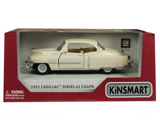 Іграшкова металева машинка Kinsmart Cadillac Series 62 Coupe 1953 білий KT5339WW фото