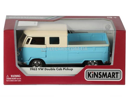Іграшкова металева машинка Kinsmart Volkswagen Double Cab 1963 Pick-UP блакитний KT5387WYB фото