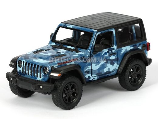 Іграшкова металева машинка Kinsmart Jeep Wrangler в синьому камуфляжі KT5420WBB фото