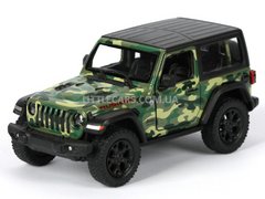Металлическая модель машины Kinsmart Jeep Wrangler в зеленом камуфляже KT5420WBGN фото
