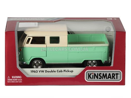 Металлическая модель машины Kinsmart Volkswagen Double Cab 1963 Pick-UP зеленый KT5387WYGR фото