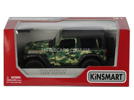 Металлическая модель машины Kinsmart Jeep Wrangler в зеленом камуфляже KT5420WBGN фото