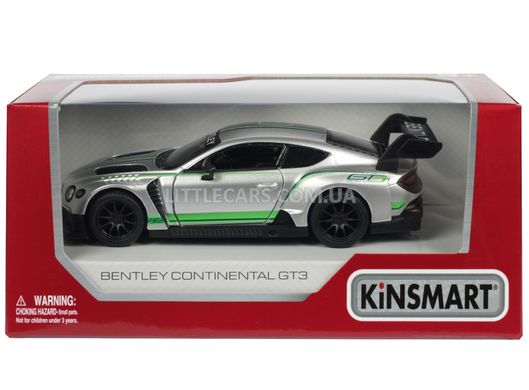 Іграшкова металева машинка Kinsmart Bentley Continental GT3 сірий KT5417WG фото