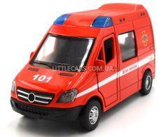 Іграшкова металева машинка Mercedes-Benz Sprinter службовий автомобіль ДСНС України 1:48 Автопром AP7545 червоний AP7545 фото