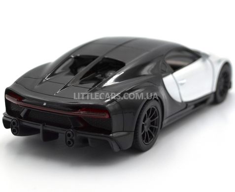 Игрушечная металлическая машинка Bugatti Chiron Super Sport 1:36 Kinsmart KT5423W черно-белая KT5423WW фото
