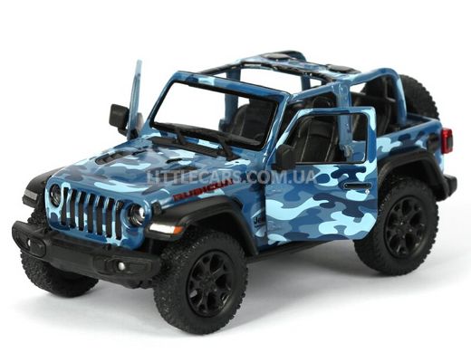 Металлическая модель машины Kinsmart Jeep Wrangler Cabrio синий камуфляж KT5420WAB фото
