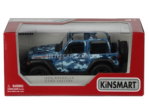Іграшкова металева машинка Kinsmart Jeep Wrangler Cabrio синій камуфляж KT5420WAB фото