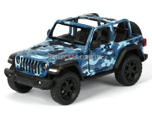 Металлическая модель машины Kinsmart Jeep Wrangler Cabrio синий камуфляж KT5420WAB фото