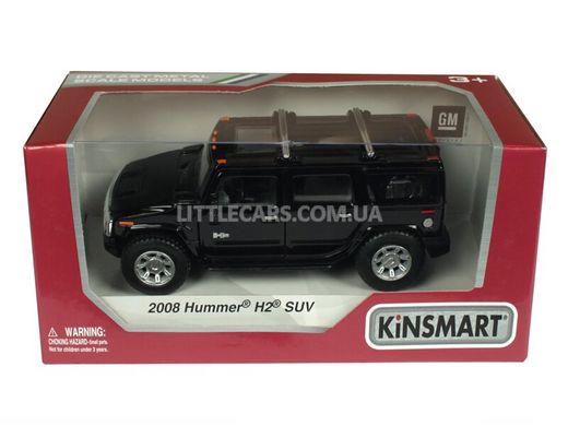 Іграшкова металева машинка Kinsmart Hummer H2 SUV 2008 чорний KT5337WBL фото