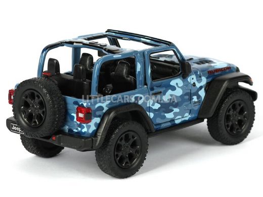 Іграшкова металева машинка Kinsmart Jeep Wrangler Cabrio синій камуфляж KT5420WAB фото