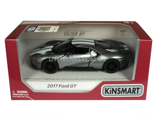 Іграшкова металева машинка Kinsmart Ford GT 2017 темно-сірий з наклейкою KT5391WFDG фото